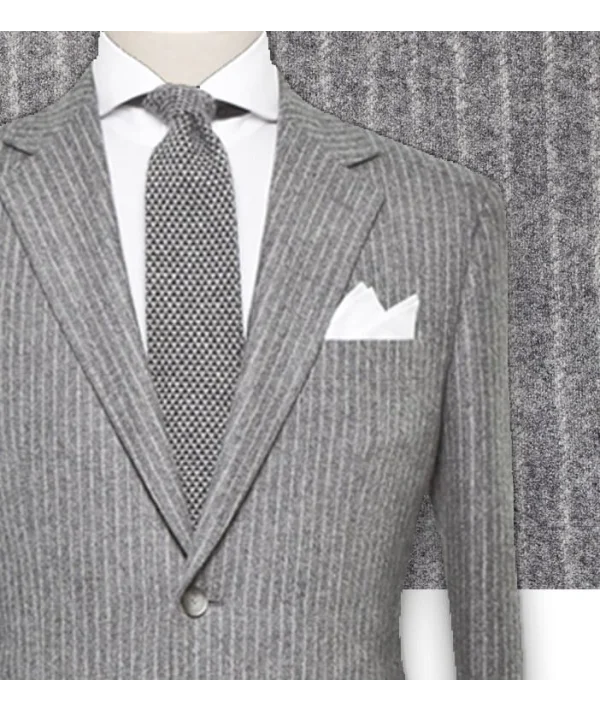 Costume Gris Clair Flanelle Rayures | Costume Privé Paris