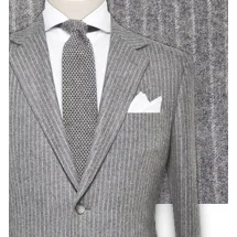 Costume Gris Clair Flanelle Rayures | Costume Privé Paris