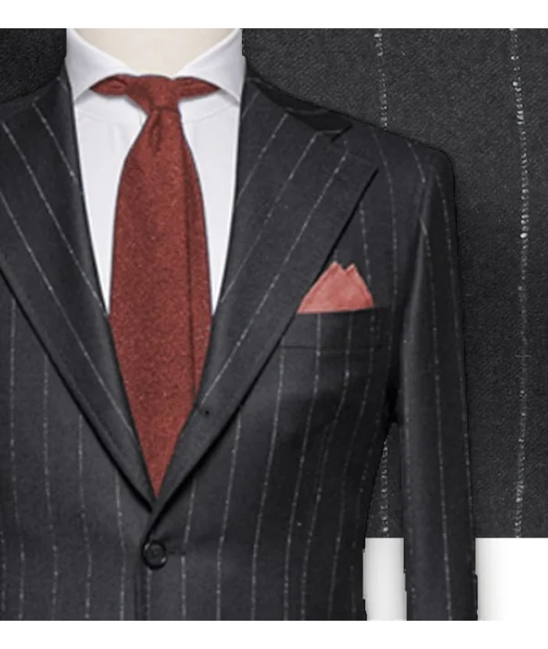 Costume Gris Flanelle Rayures Craie | Costume Privé Paris