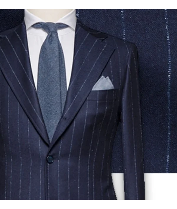 Costume Bleu Flanelle Rayures | Costume Privé Paris