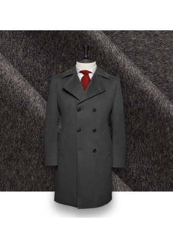 Manteau Caban Gris Anthracite en Laine & Cachemire