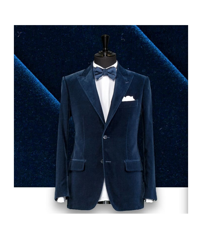 Blazer Bleu Velours Élégant pour un Style Chic et Unique