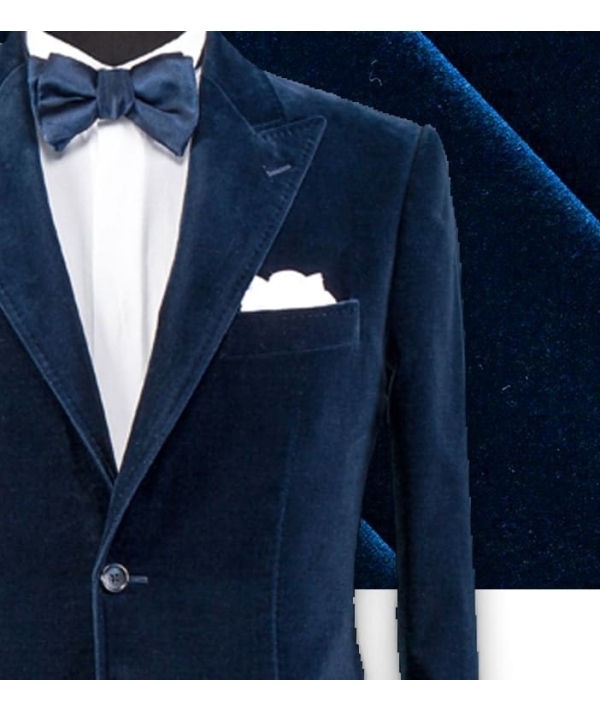 Blazer Bleu Velours Élégant pour un Style Chic et Unique