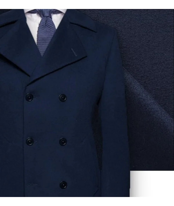 Manteau Caban Bleu Intense en Laine & | Costume Privé Paris