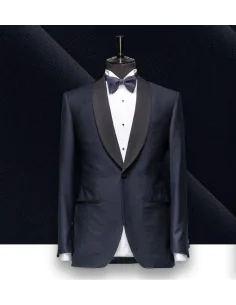 Smoking Bleu nuit col châle