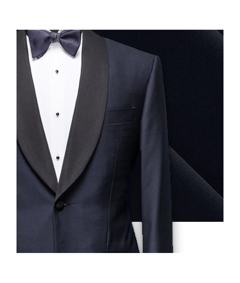 Smoking Bleu Nuit Col Châle : Élégance et Style Assuré