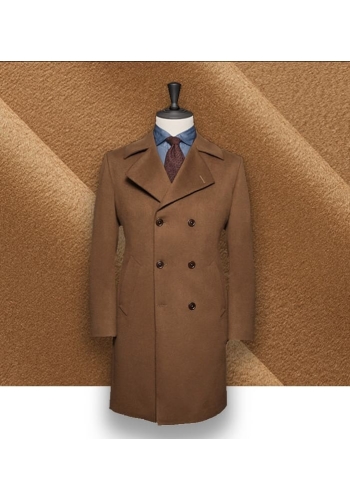 Manteau Caban Camel en Laine & Cachemire Élégant
