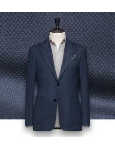 Blazer Bleu nuit natté laine & cachemire