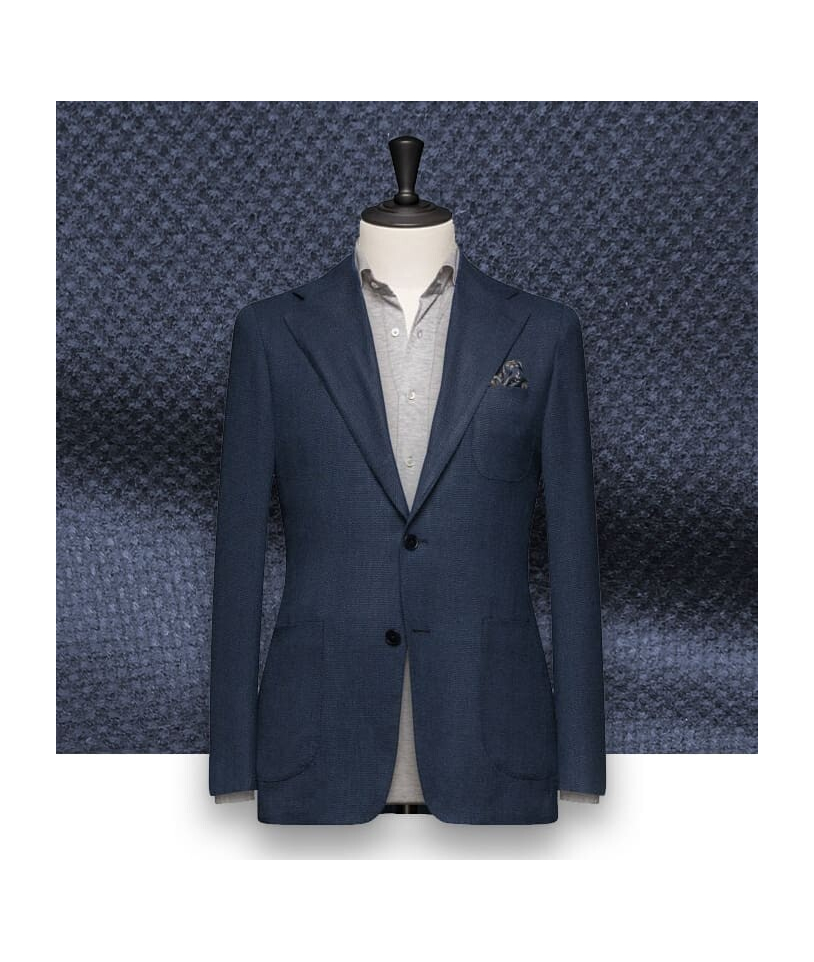 Blazer Bleu Nuit en Laine & Cachemire - Élégance Assurée