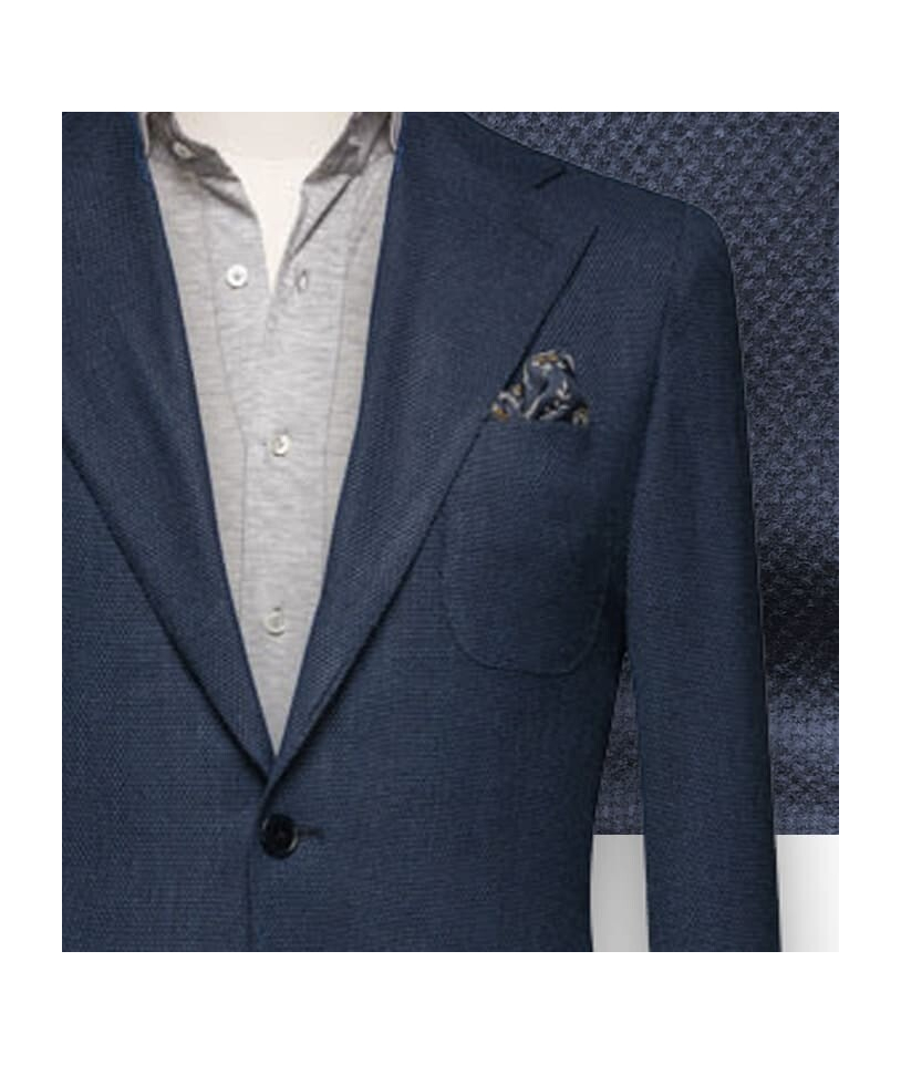 Blazer Bleu Nuit en Laine & Cachemire - Élégance Assurée