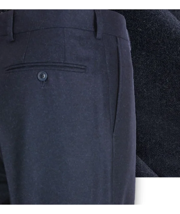 Pantalon Bleu Nuit en Flanelle : Élégance | Costume Privé Paris