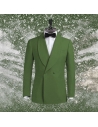 Smoking croisé 2 boutons col châle vert anglais