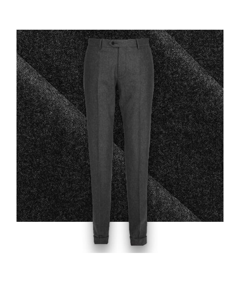 Pantalon Gris Anthracite en Flanelle - Élégance Assurée