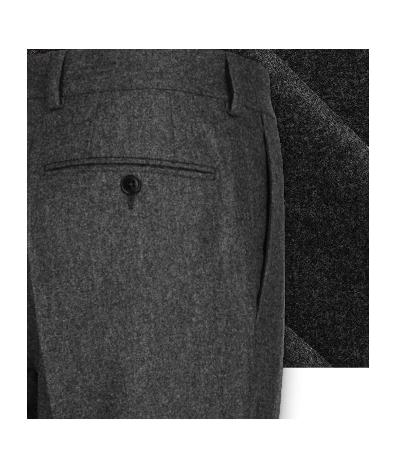 Pantalon Gris Anthracite en Flanelle - Élégance Assurée