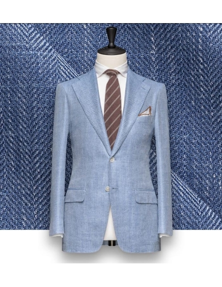 Blazer Bleu Clair Chevrons confort | Costume Privé Paris