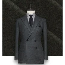 Costume Vert Flanelle en Laine Peignée | Costume Privé Paris