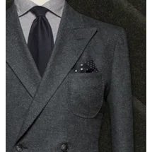 Costume Vert Flanelle en Laine Peignée | Costume Privé Paris