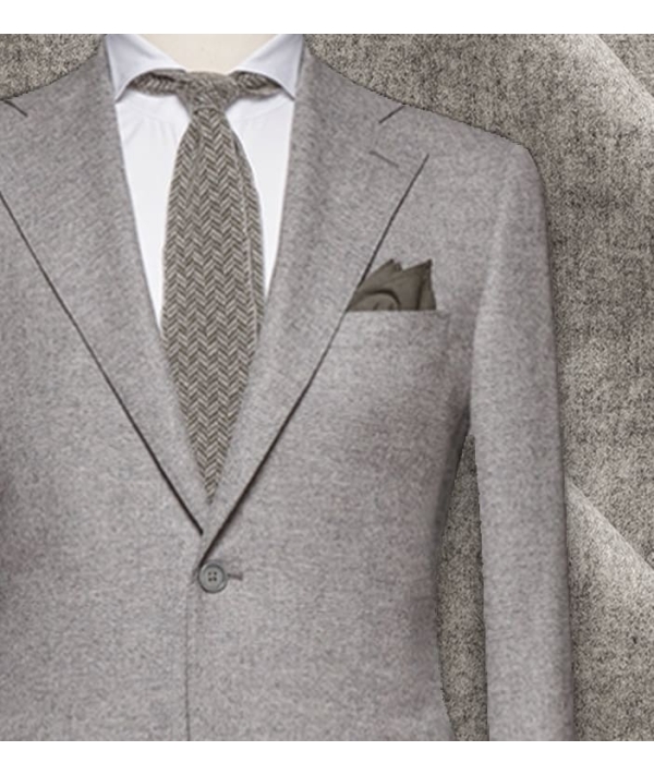 Costume Gris Clair en Flanelle - Élégance Moderne