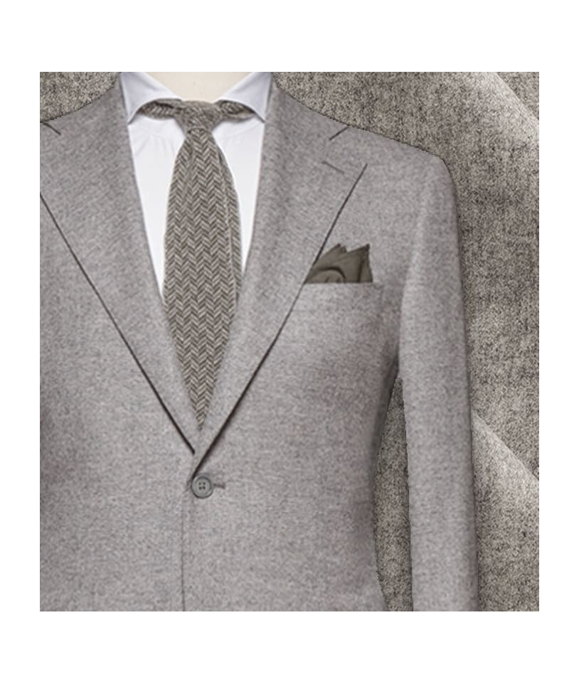 Costume Gris Clair en Flanelle - Élégance Moderne