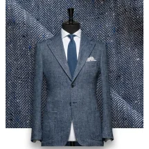 Blazer Bleu Clair Tweed Eté | Costume Privé Paris