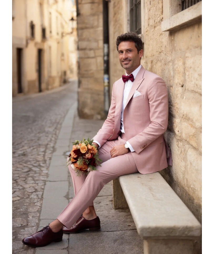 Costume mariage corail - élégance et originalité pour votre grand jour.