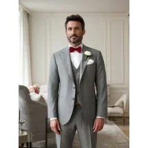 Costume Gris argent 3 pièces — vue alternative coupe sur mesure