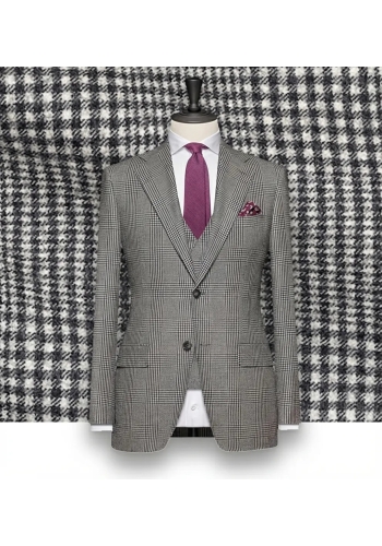 Costume Cérémonie Gris Prince de Galles Élégance Assu...