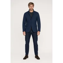 Veste matelassée bleu marine — porté face — sur mesure — Costume Privé Paris