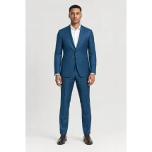 Costume Bleu canard 3 pieces — porté face — sur mesure — Costume Privé Paris