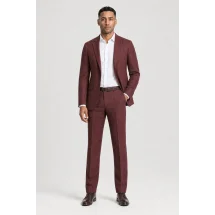 Costume de mariage bordeaux champêtre - élégance nature pour votre grand jour. — porté décontracté veste ouverte