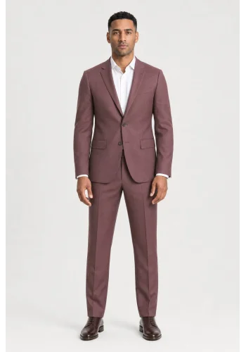 Costume mariage poudré foncé - élégance et raffinement pour votre grand jour. — porté face — sur mesure — Costume Privé Paris
