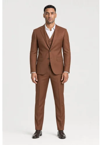 Costume mariage terracotta — porté face — sur mesure — Costume Privé Paris