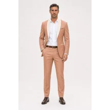 Smoking mariage terracotta - élégance et originalité pour votre grand jour — porté décontracté veste ouverte