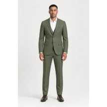 Costume mariage vert olive clair — porté face — sur mesure — Costume Privé Paris