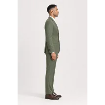 Costume mariage vert olive clair — vue profil porté