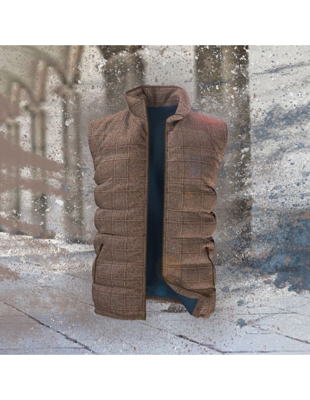 Doudoune sans manche marron clair Prince | Costume Privé Paris