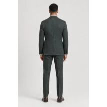 Blazer vert pied de coq automne — vue de dos porté