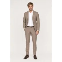 Veste beige prince de Galles automne — porté décontracté veste ouverte