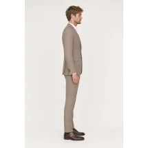 Veste beige prince de Galles automne — vue profil porté