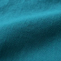 Veste saharienne lin bleu turquoise — détail macro tissu