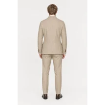 Veste saharienne lin beige sable — vue de dos porté