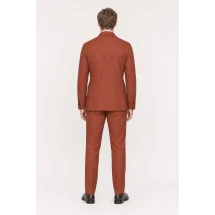 Veste saharienne lin terracotta — vue de dos porté