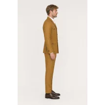 Veste saharienne lin ocre — vue profil porté