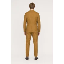 Veste saharienne lin ocre — vue de dos porté