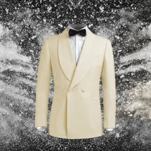 Smoking croisé 2 boutons col châle blanc | Costume Privé Paris