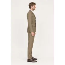 Veste saharienne lin vert kaki — vue profil porté