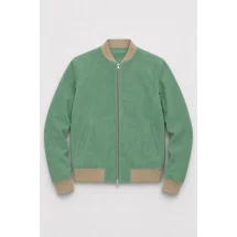 Blouson nubuck vert tendre MA1 Steve - Style et confort pour hommes. — packshot ensemble
