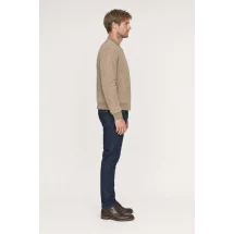 Blouson nubuck beige sable MA1 Steve — vue profil porté