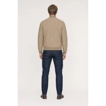 Blouson nubuck beige sable MA1 Steve — vue de dos porté