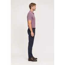 Polo coton piqué manche courte rose — vue profil porté